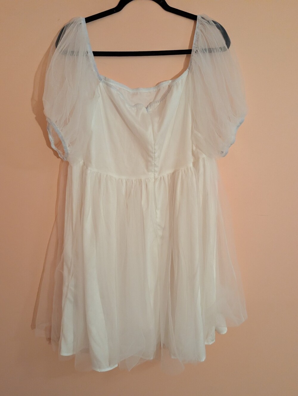White Puff-Sleeve Chiffon Tunic Top